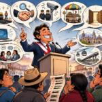Usted Decide, Ilustración de candidato haciendo varias promesas.