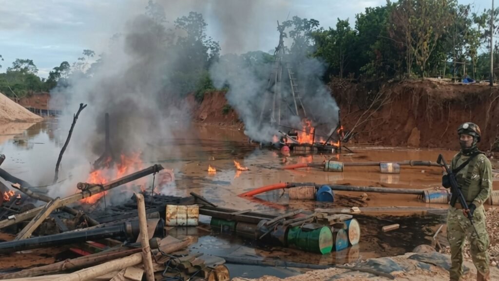Operativo destruye infraestructura minera ilegal
