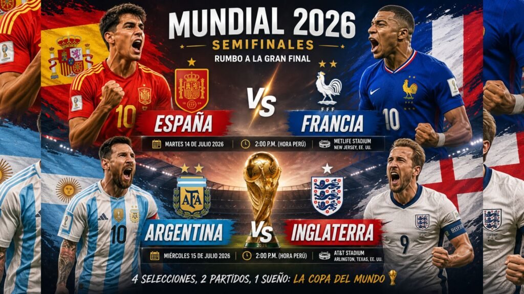 Semifinales del Mundial 2026: fechas, horarios y cruces rumbo a la final