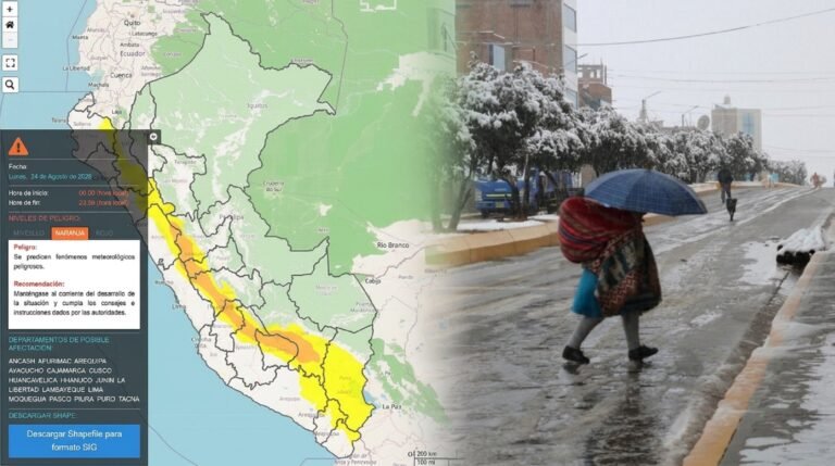 Senamhi lluvias y nevadas