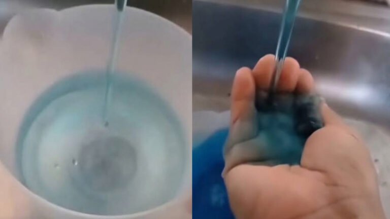 Vecinos alertan por agua de color celeste en Puerto Maldonado